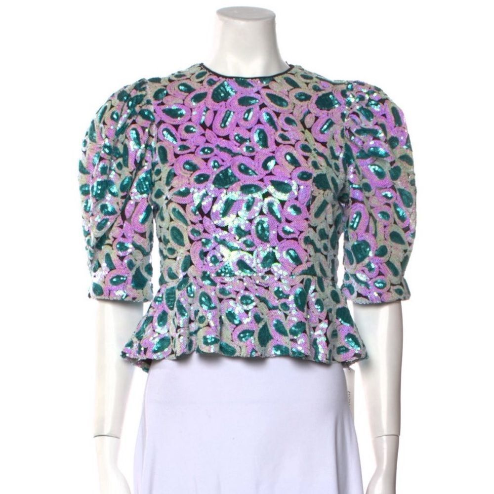 ROTATE Birger Christensen Sequined Top Blouse M